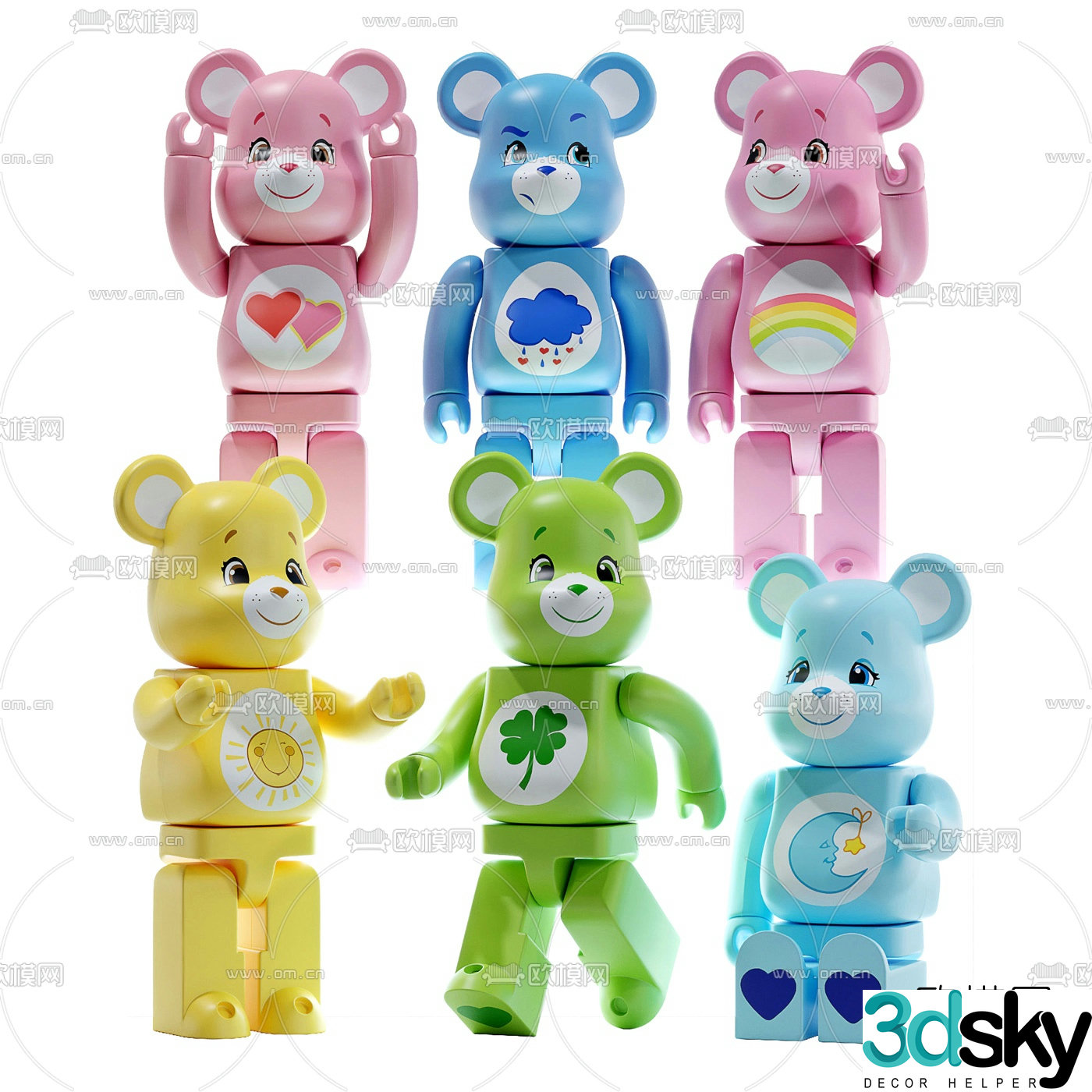Modern bear doll toy 3d model
