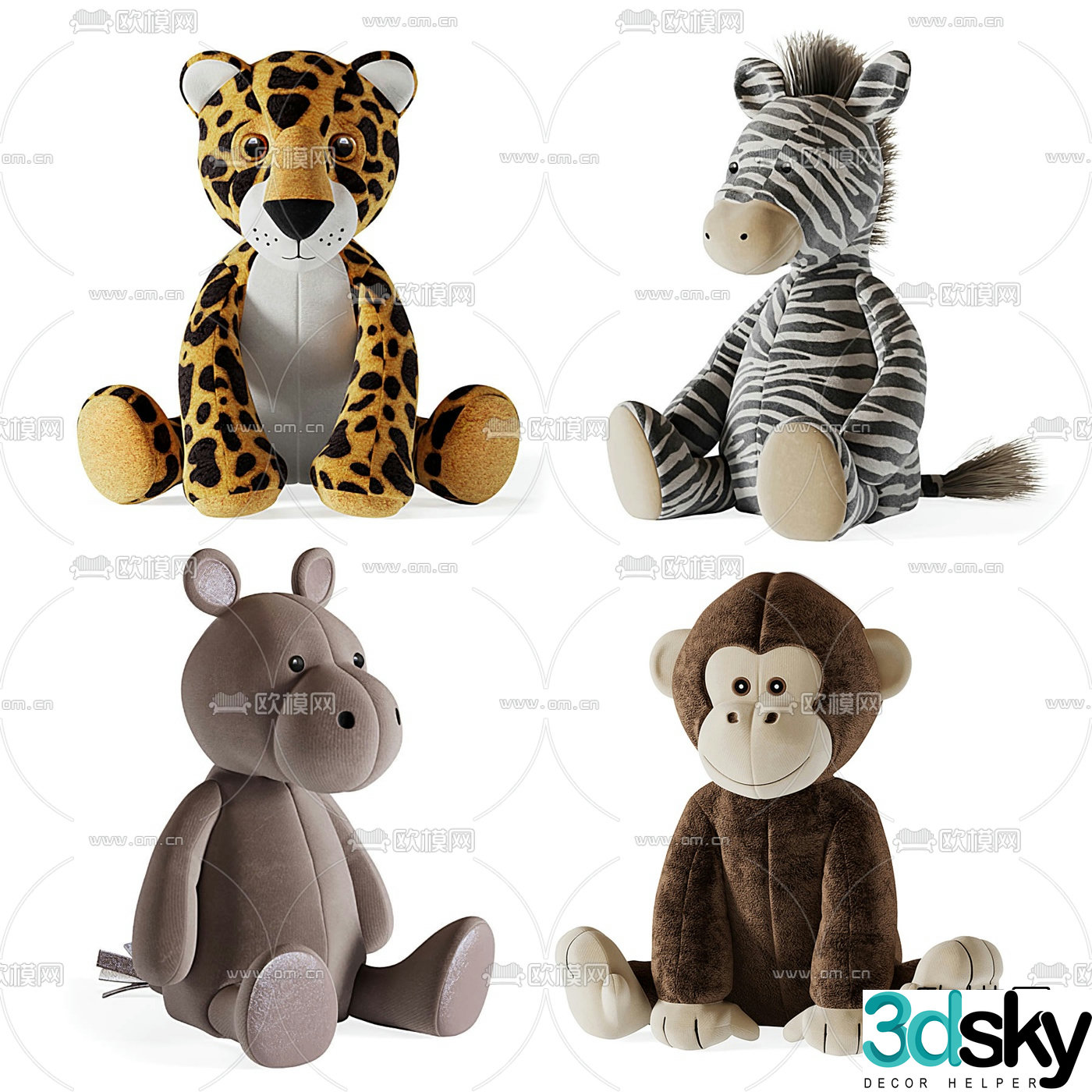 Modern animal doll toy 3d model