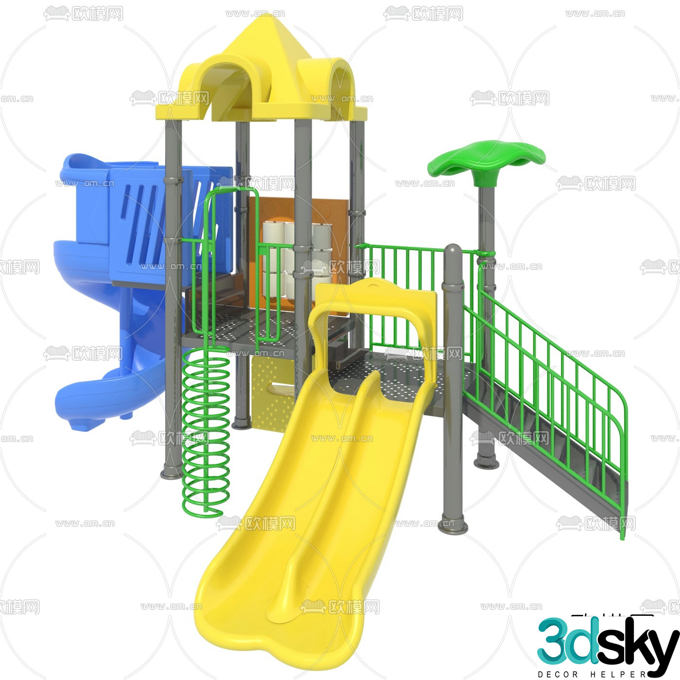Modern children's slide ride 3d model