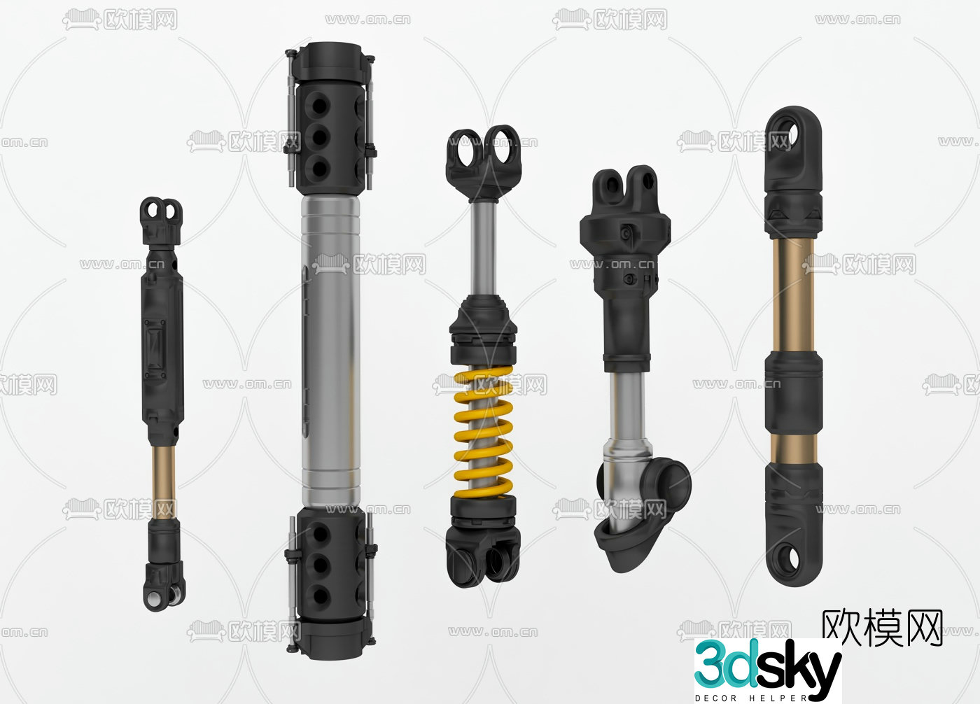 Modern furniture hydraulic shock absorber parts 3d model