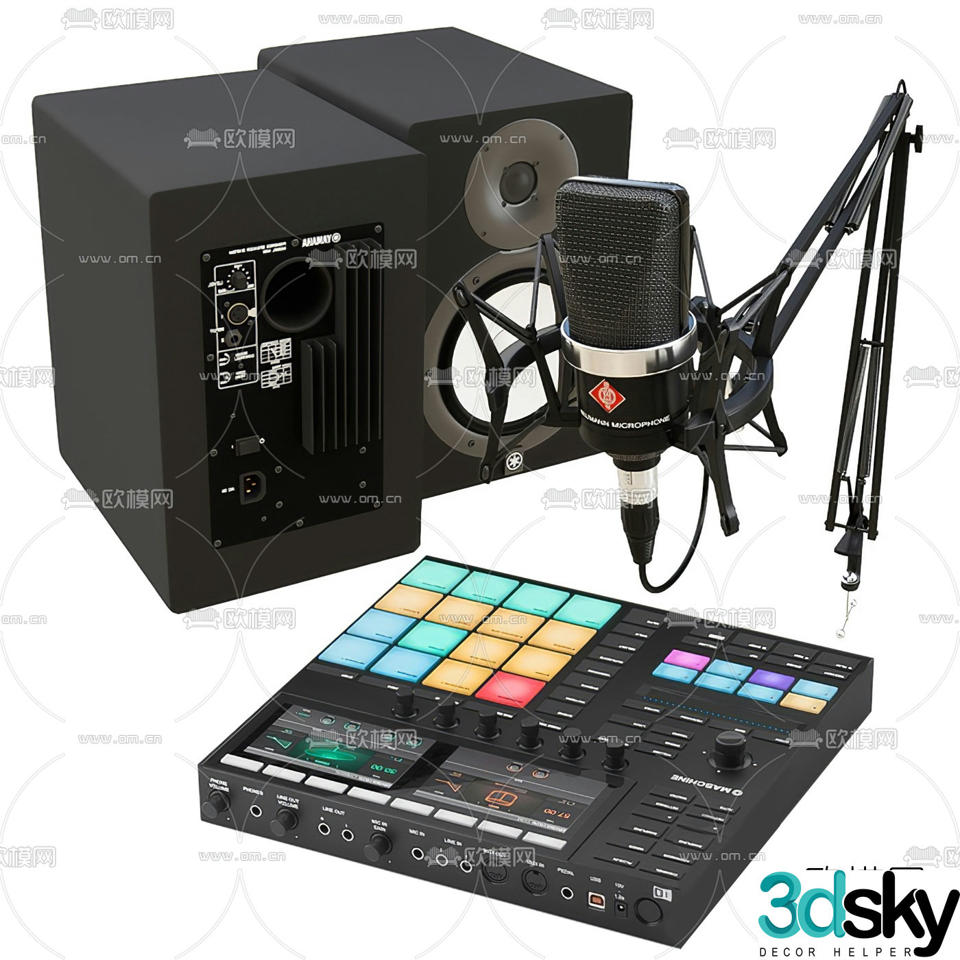 Modern recording equipment 3d model