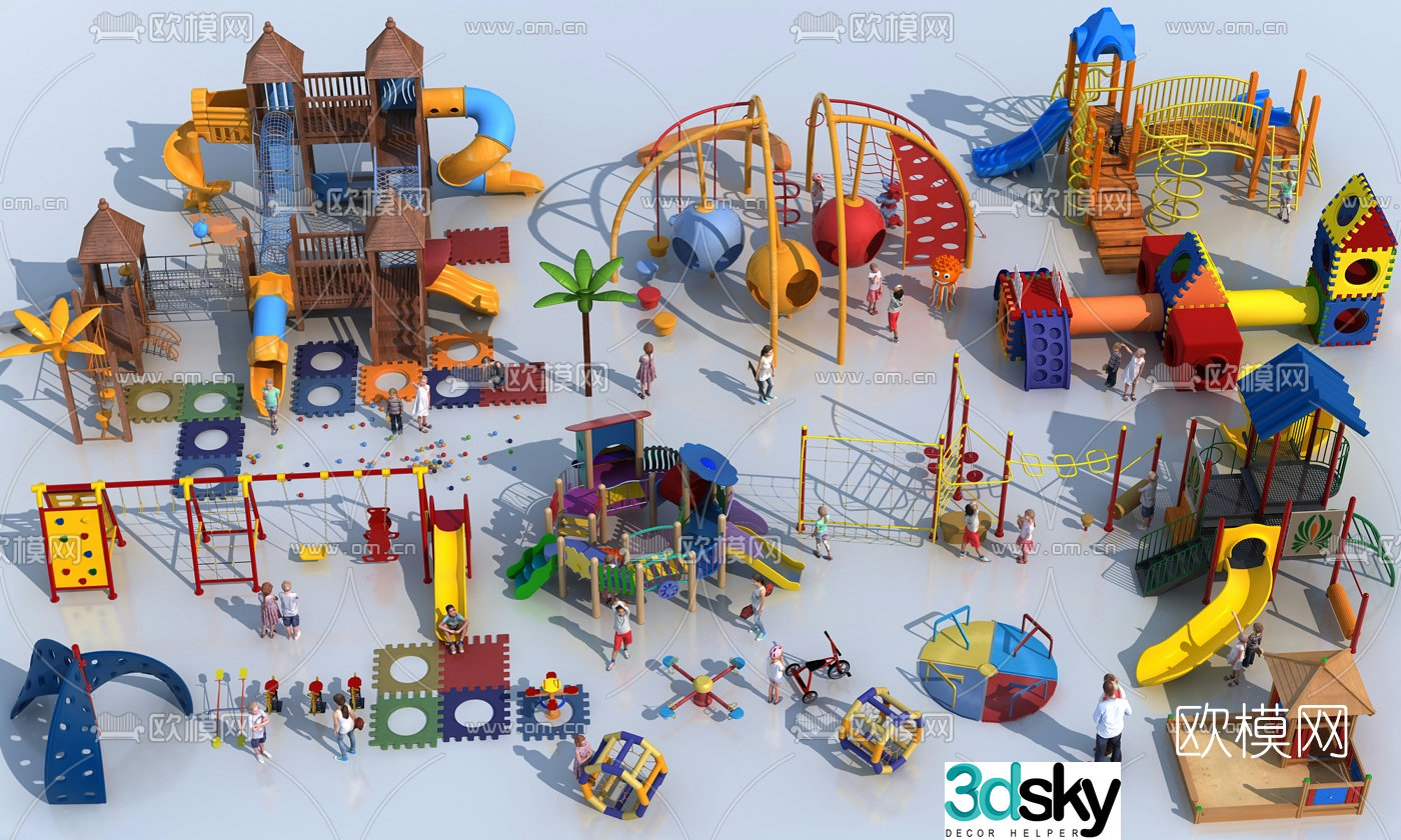 Modern children's play equipment 3d model