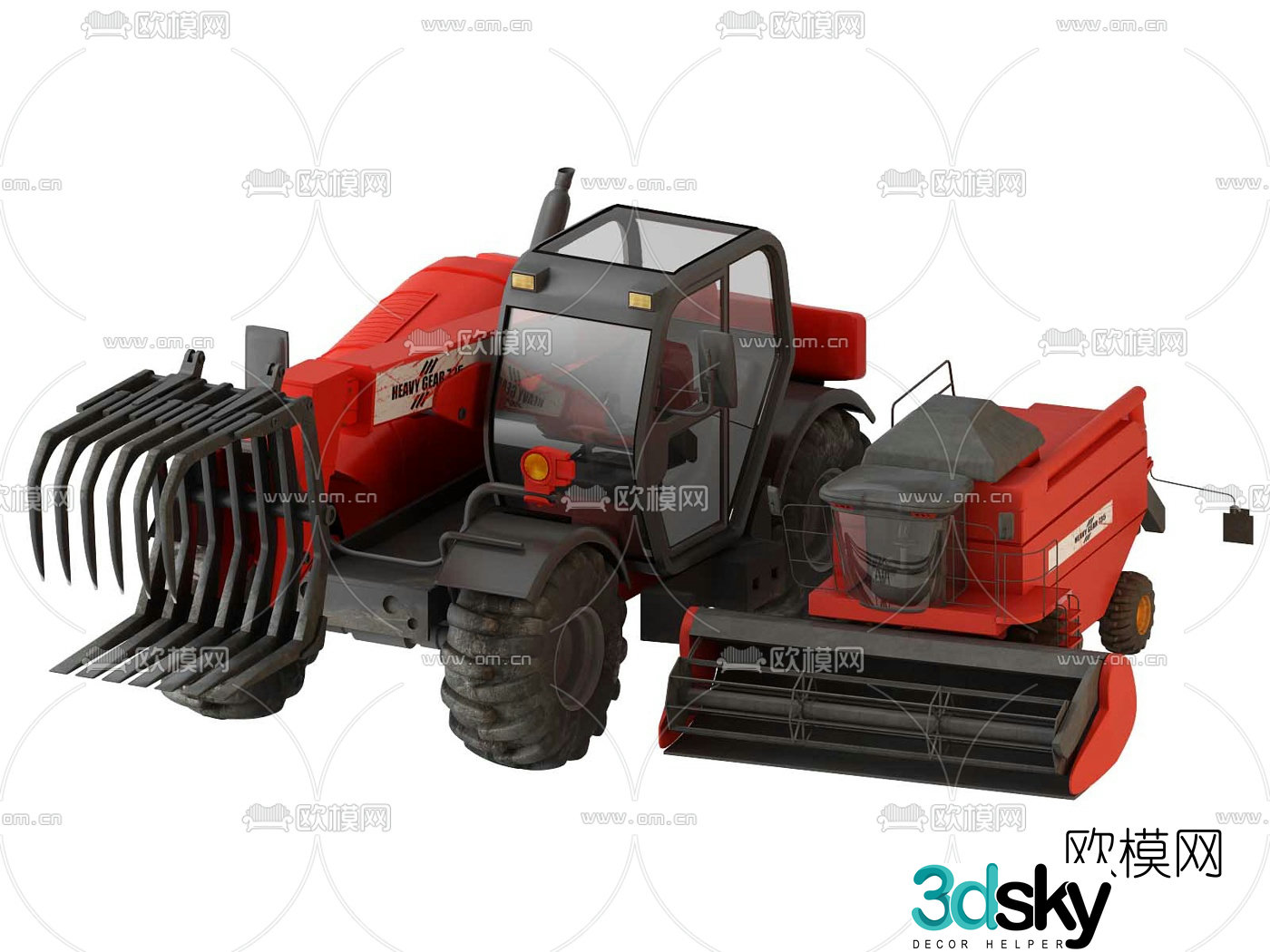 Modern agricultural machinery vehicle 3d model