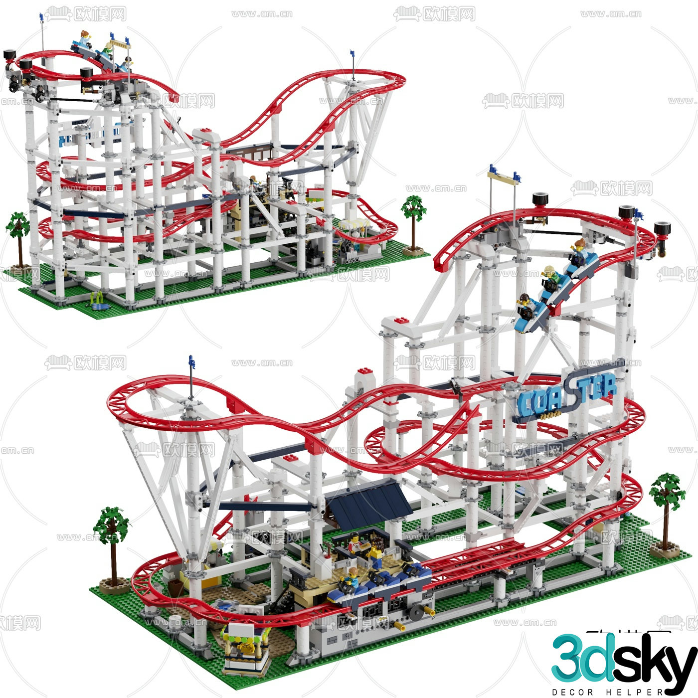 Modern roller coaster toy 3d model