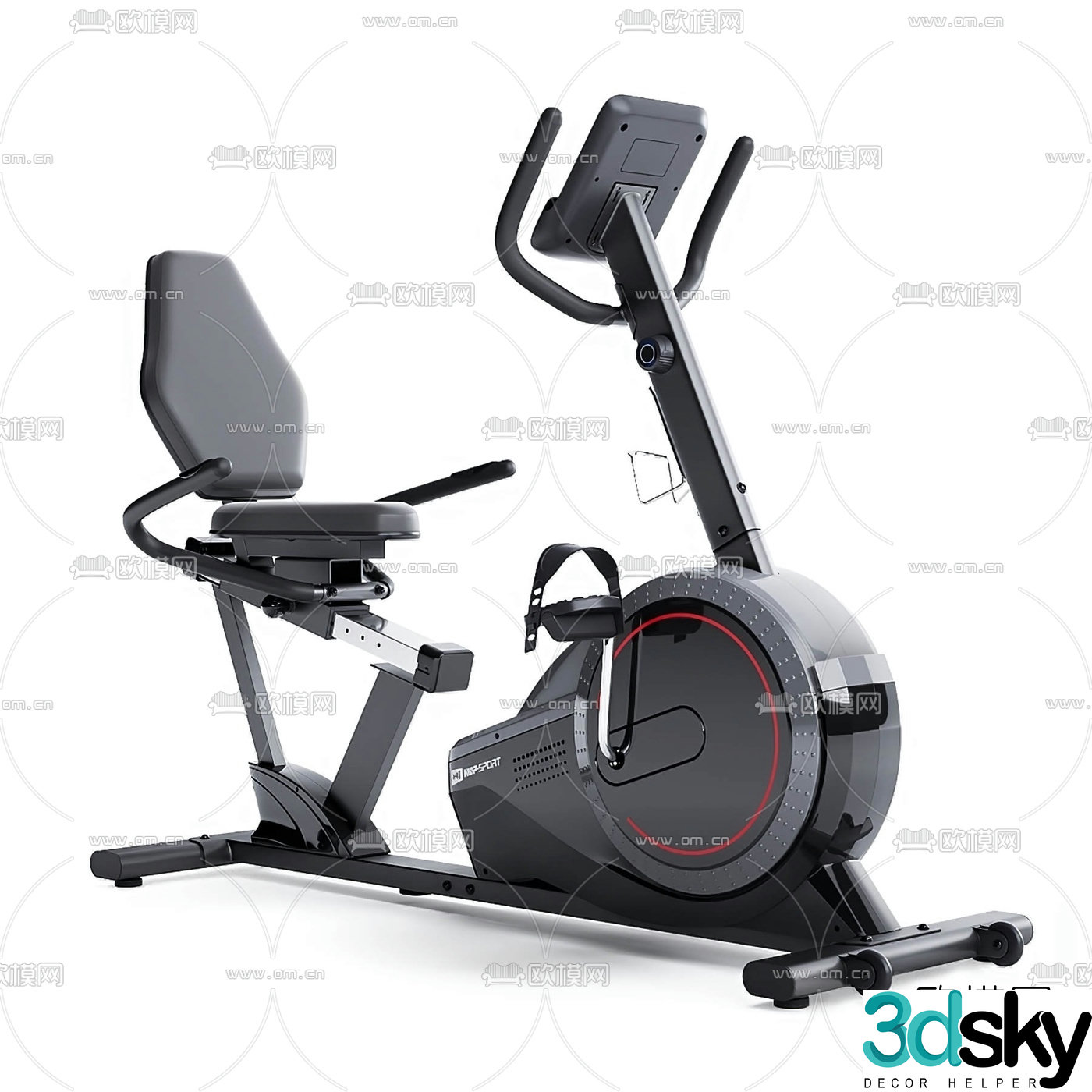 Modern fitness spinning bike 3d model