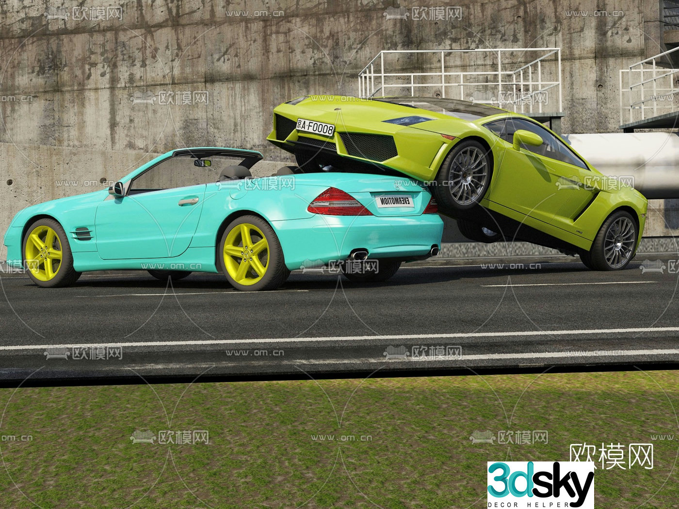 modern sedan sports car 3d model