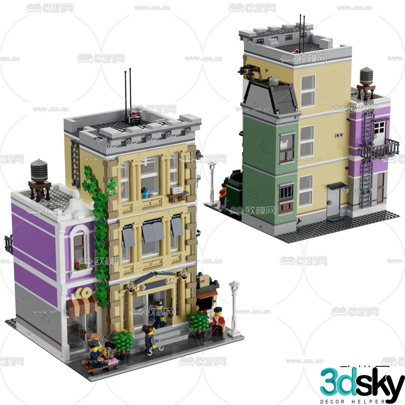 Modern police station toy 3d model