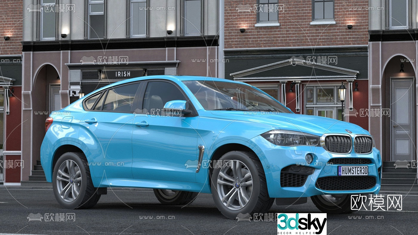 Modern blue BMW off-road vehicle 3d model