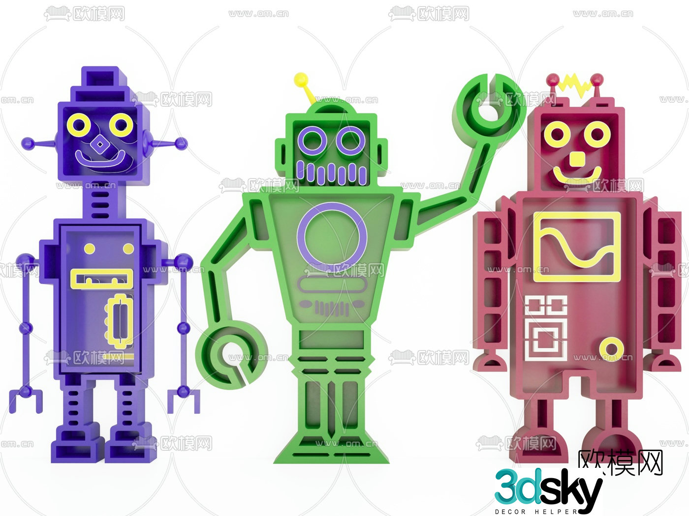 Modern robot children’s toy 3d model