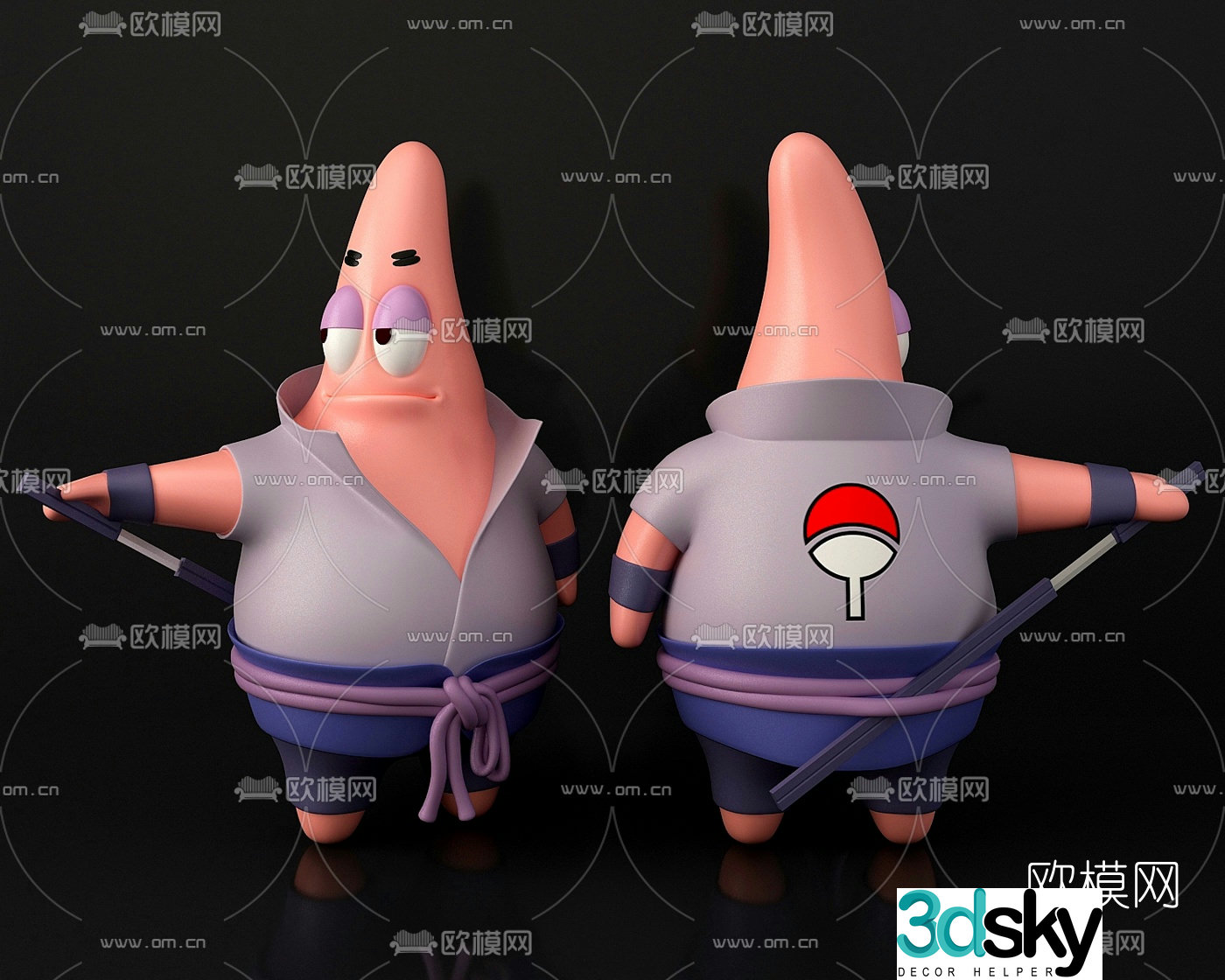 Modern cartoon spongebob toy 3d model
