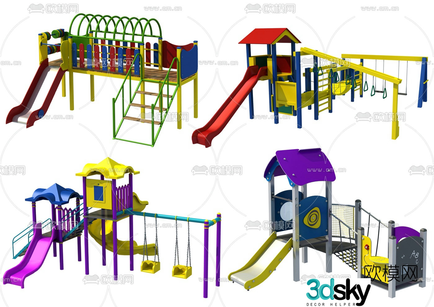 Modern children's slide ride 3d model