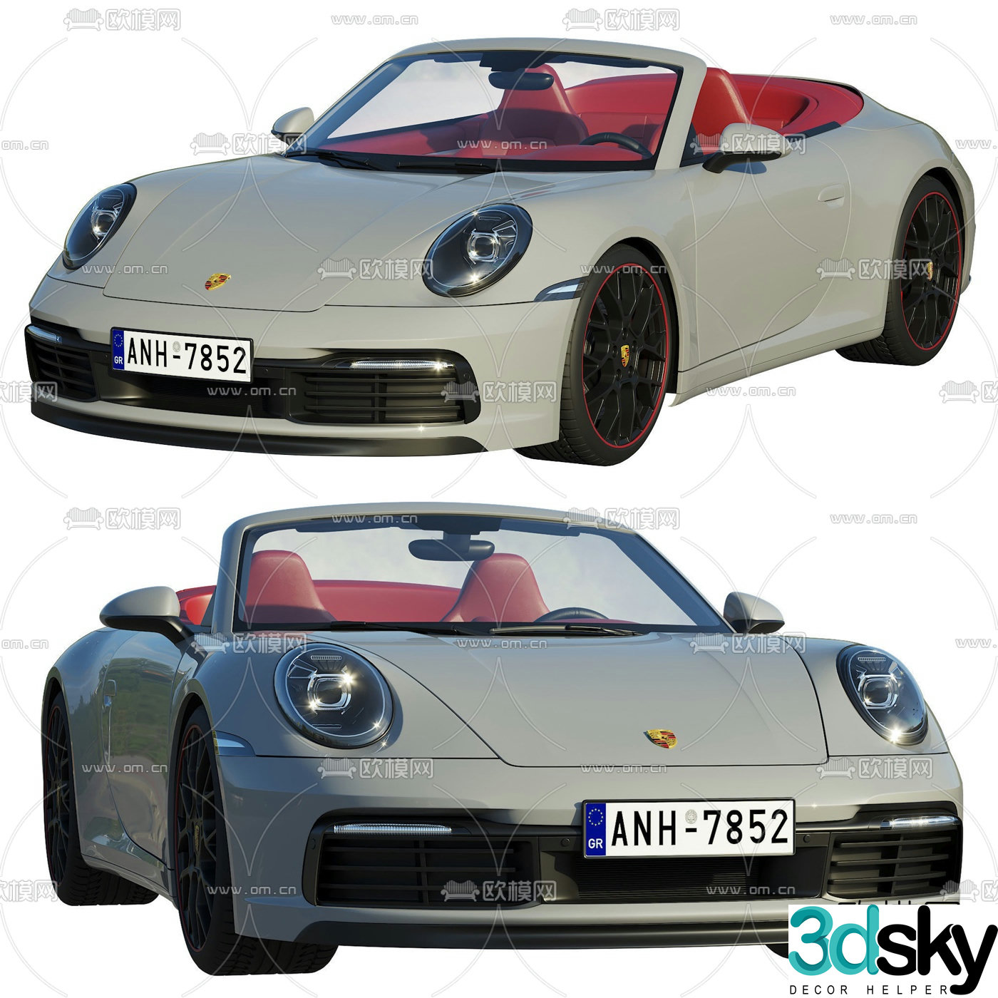 modern porsche sports car 3d model