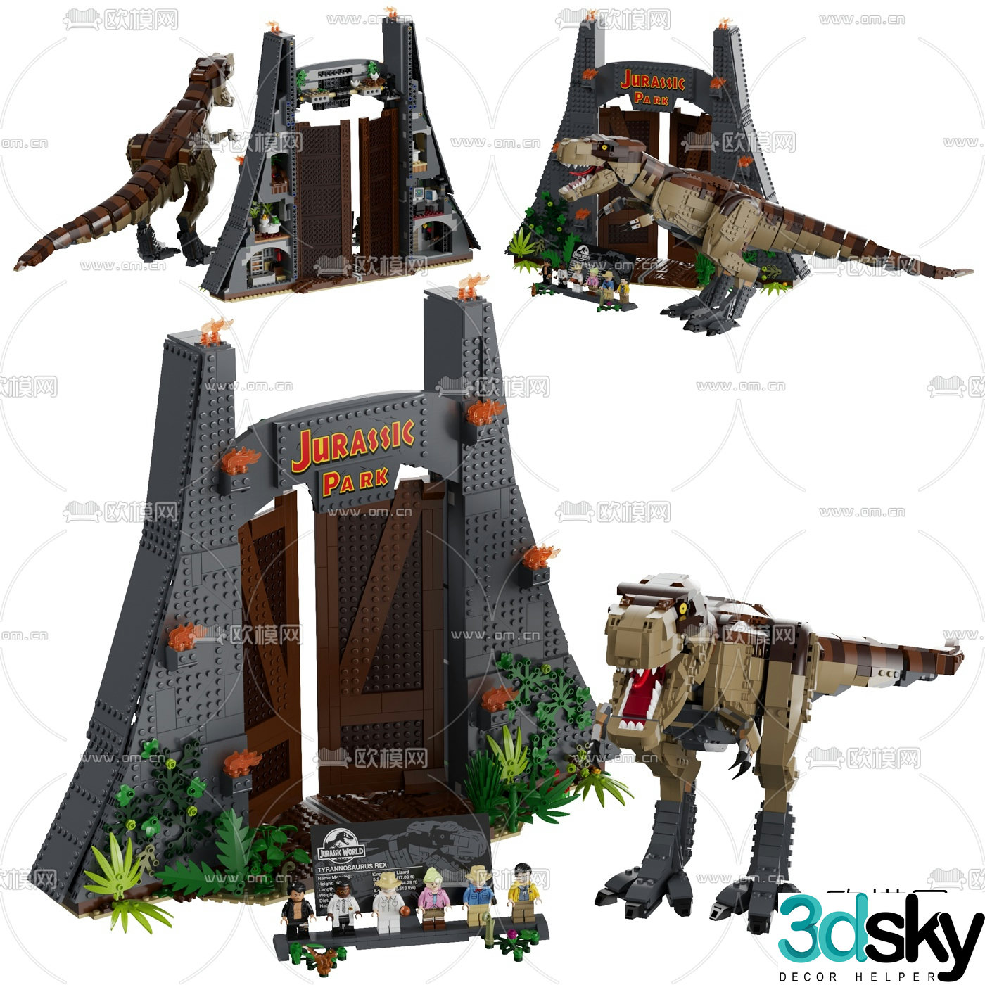 Modern Jurassic Park Rampage Tyrannosaurus Rex 3D model