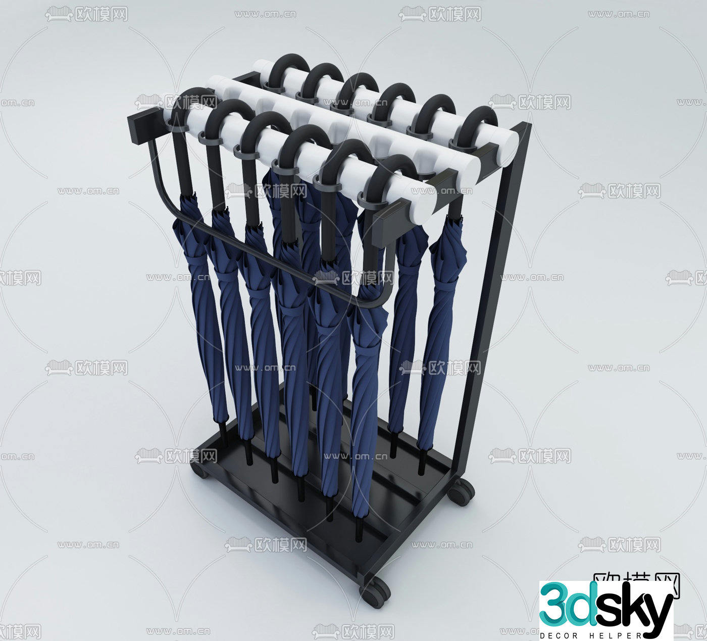 Modern shopping mall umbrella stand 3d model
