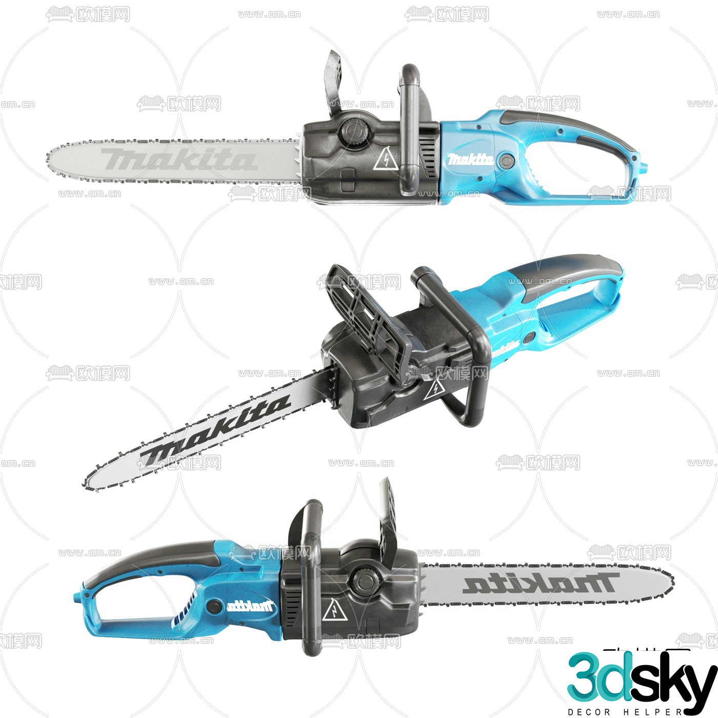 Modern logging saw chainsaw 3d model