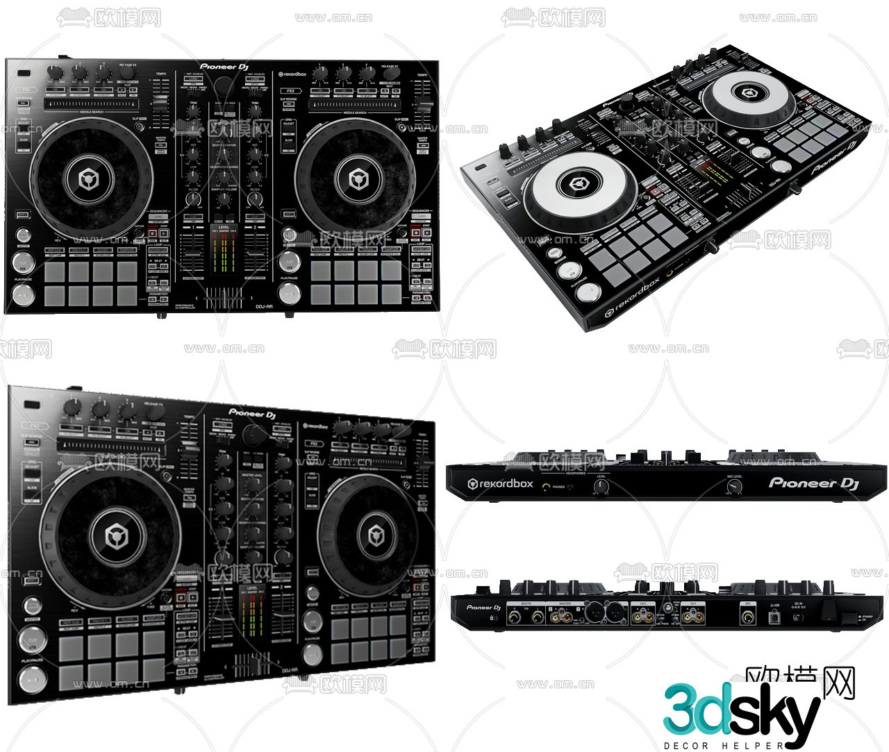 Modern pioneer DJ mixing sound control equipment 3d model