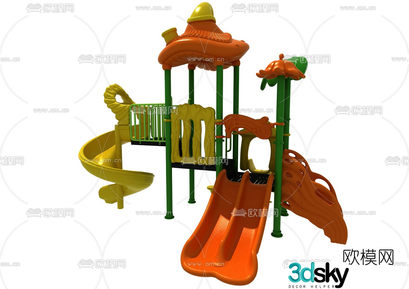 Modern children's slide ride 3d model