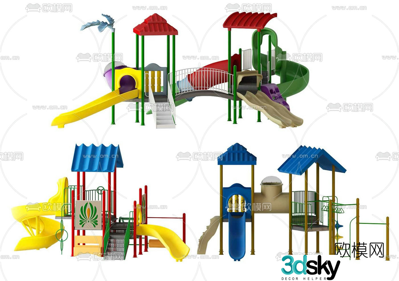 Modern children's slide 3d model