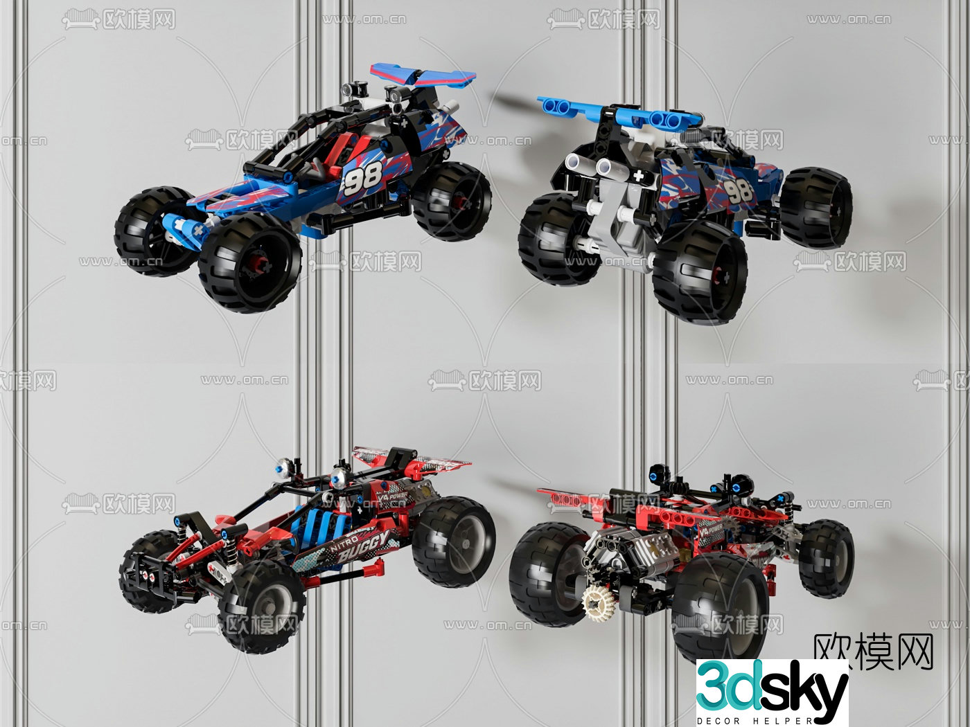 Modern toy car 3d model