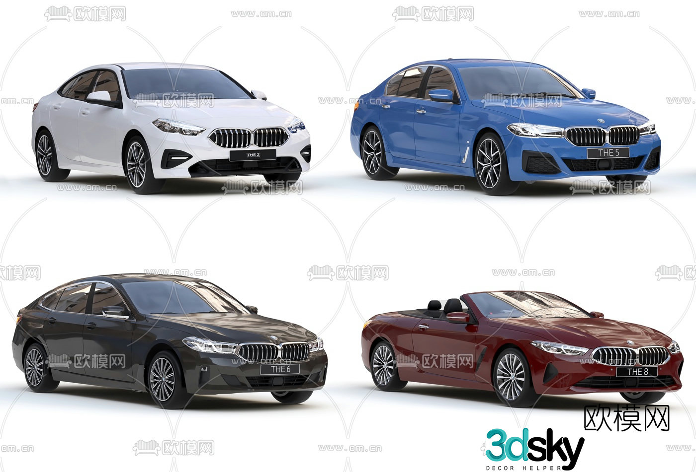 Modern convertible BMW car 3d model