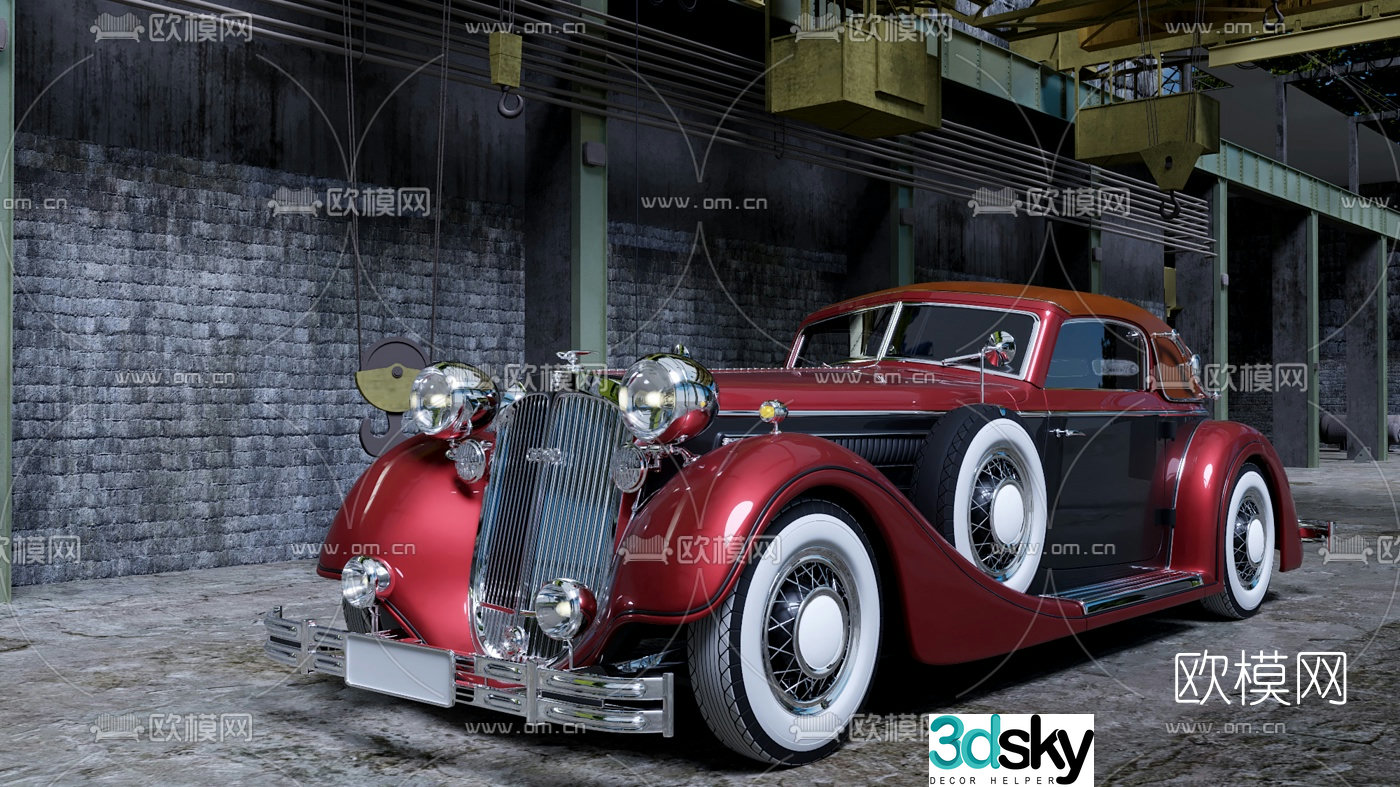Modern Rolls Royce vintage car 3d model