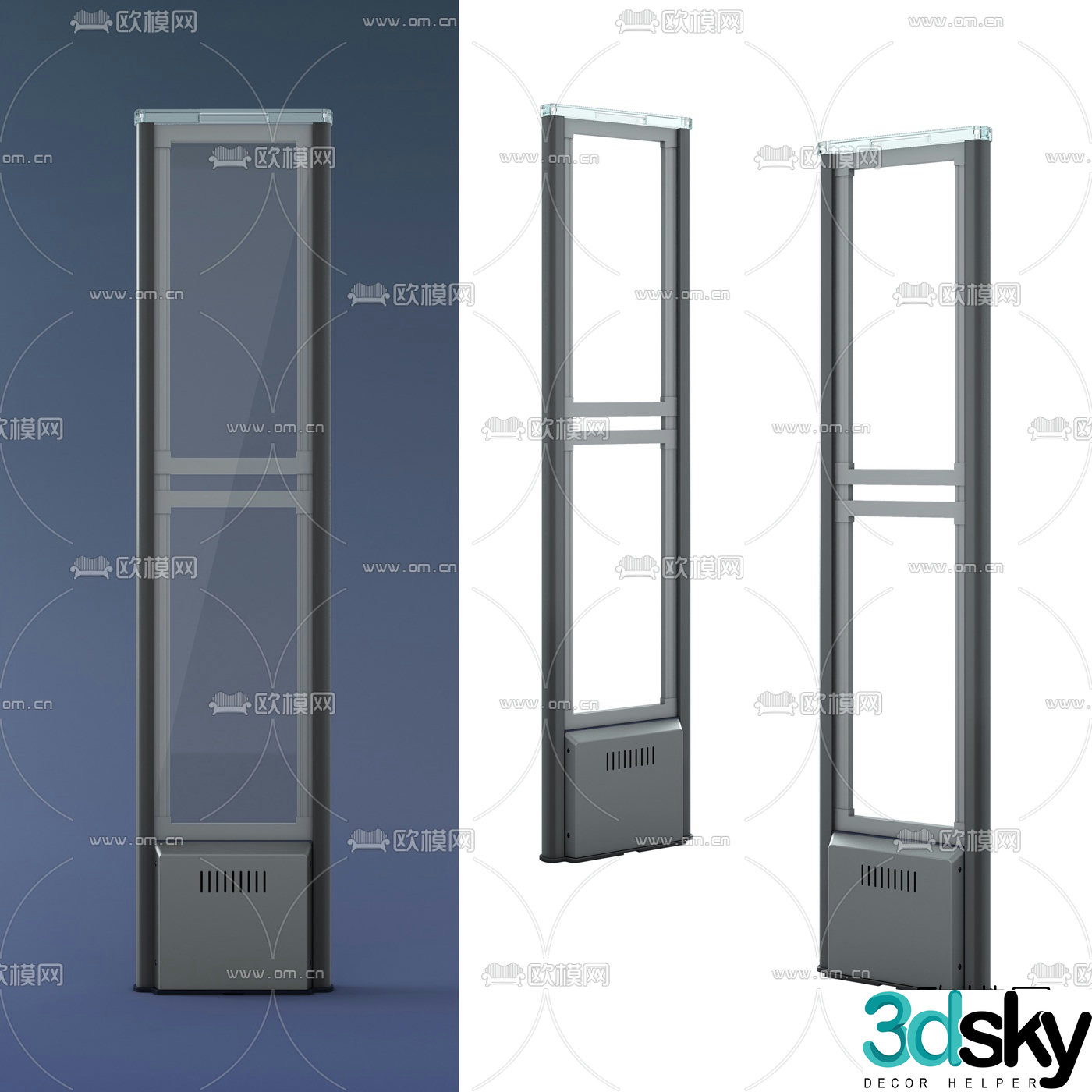 Modern anti-theft sensor access control 3d model