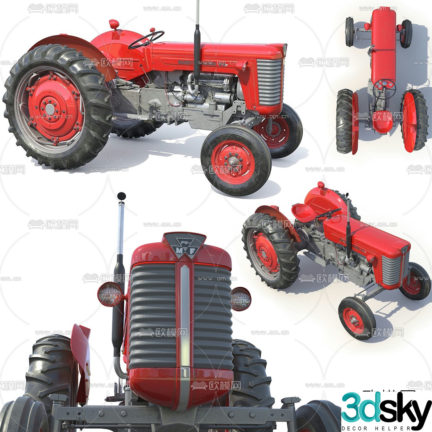 Modern tractor 3d model