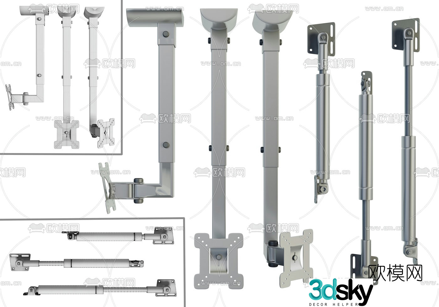 Modern hydraulic support 3d model