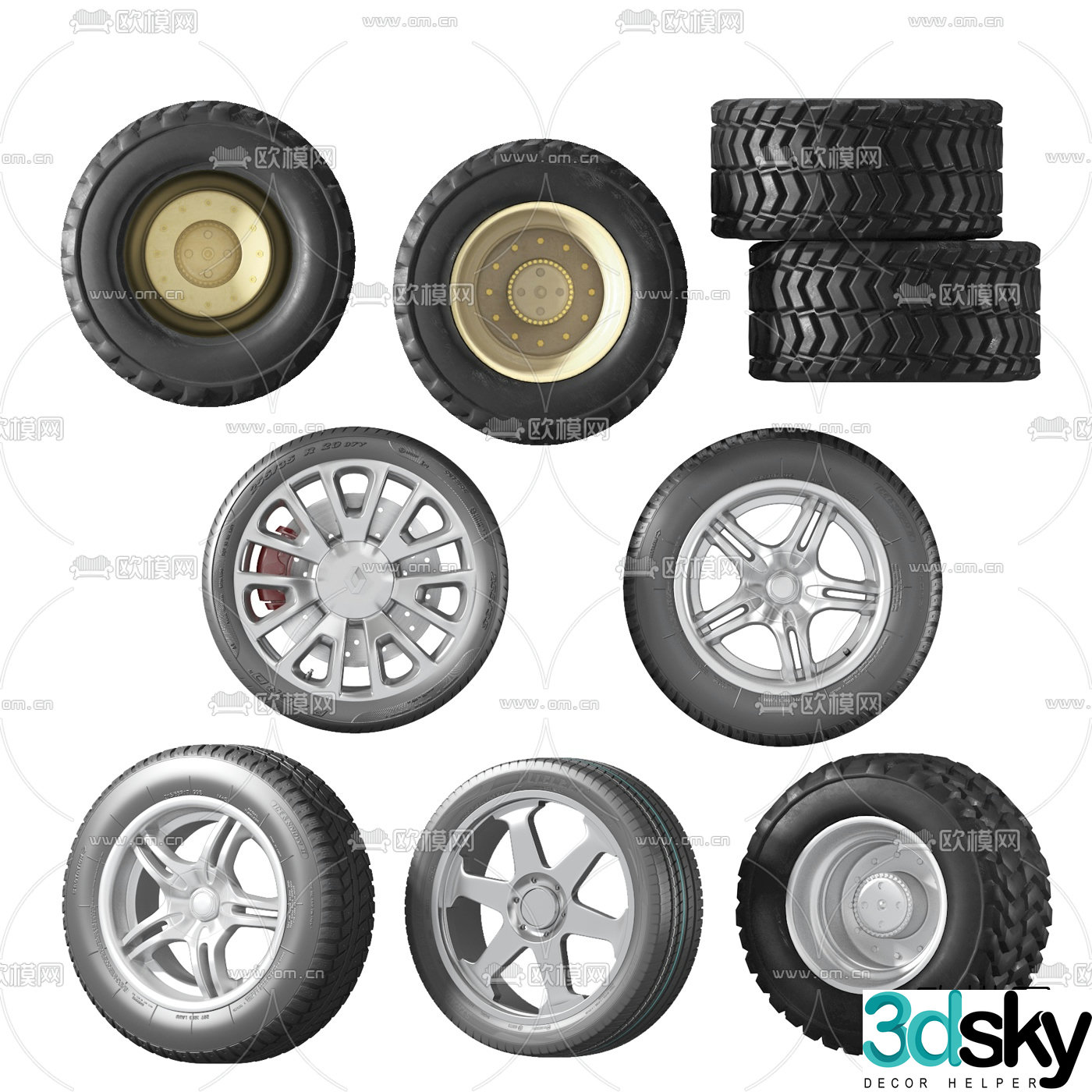 modern car tire 3d model