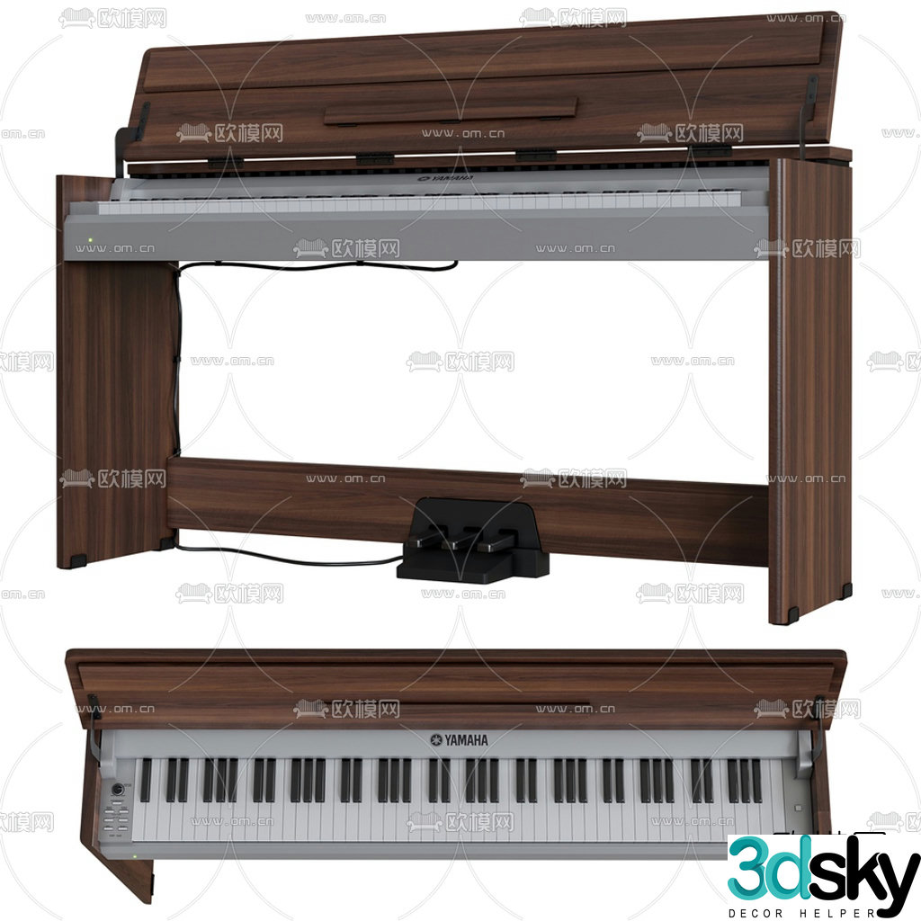 Modern minimalist electronic piano 3d model