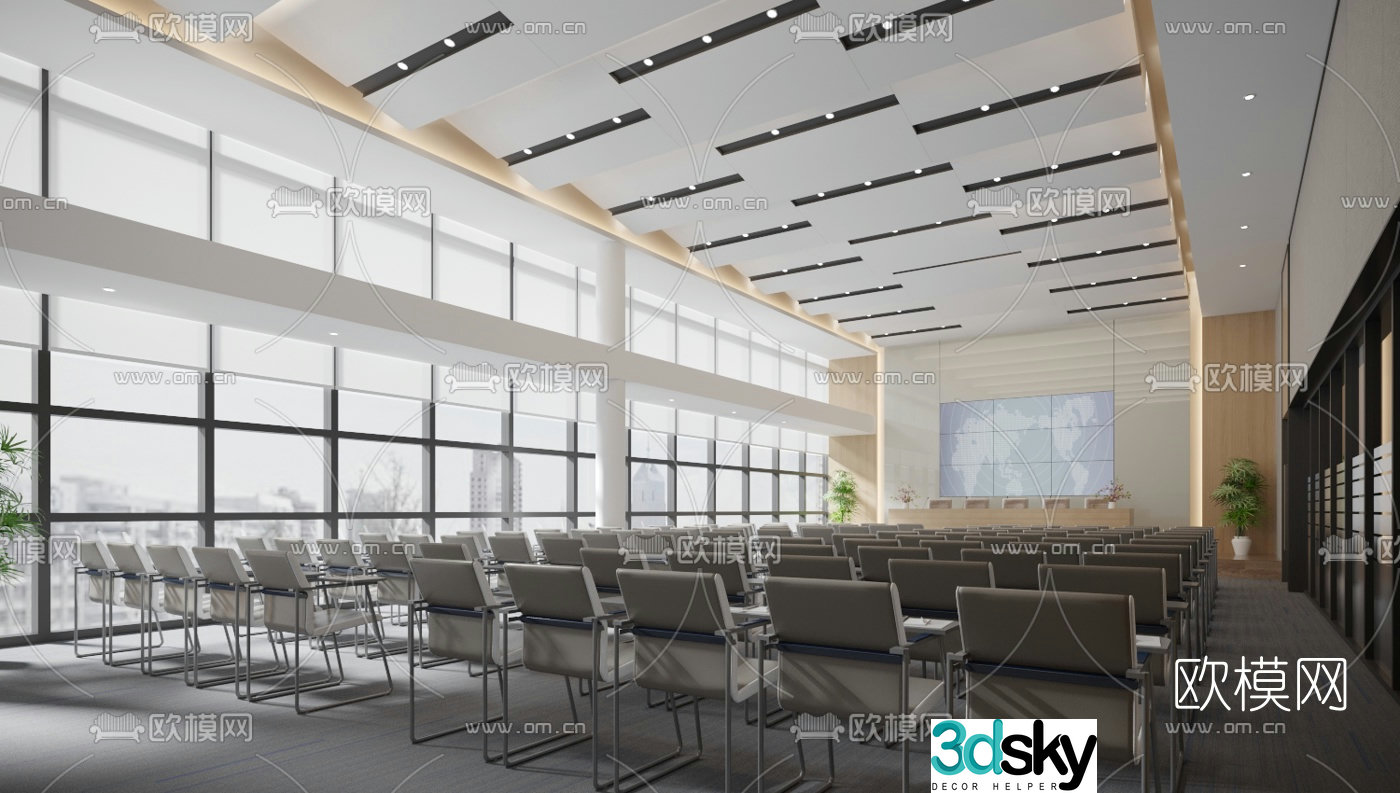 Modern hotel conference room training room 3d model