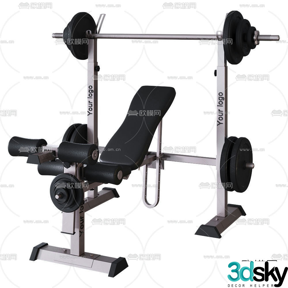 Modern dumbbell fitness equipment 3d model