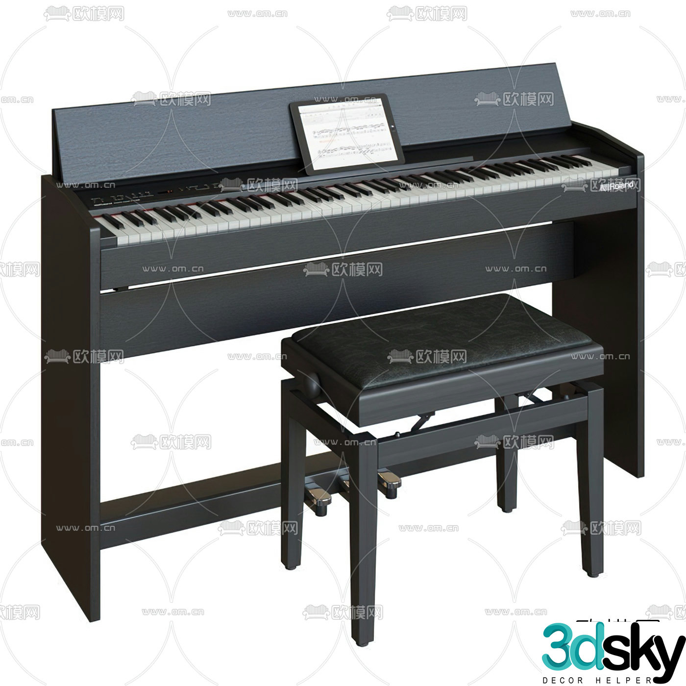 modern piano 3d model