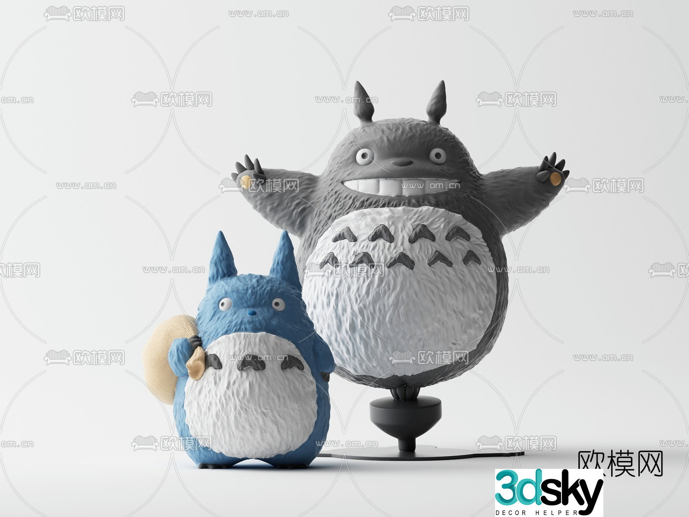 Modern Totoro Ragdoll Toy 3d model