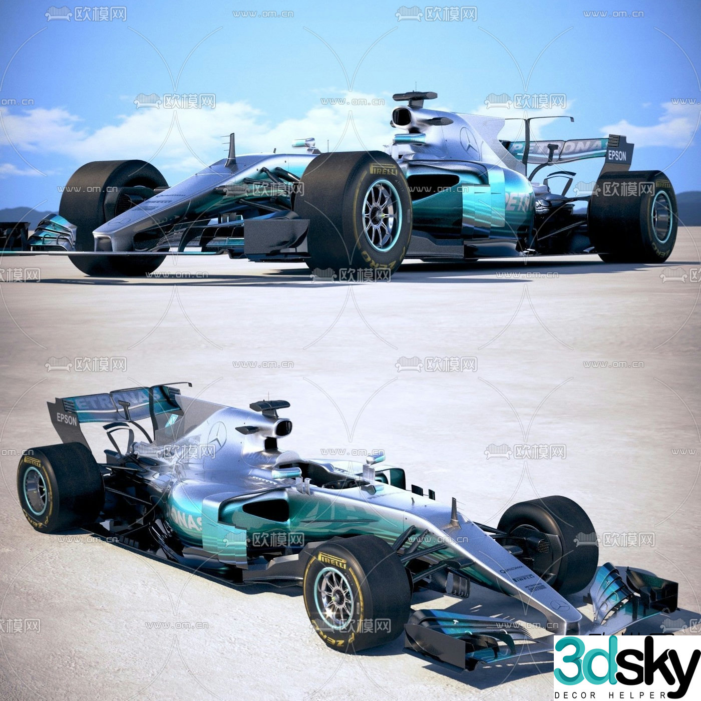 Modern F1 formula racing car 3d model