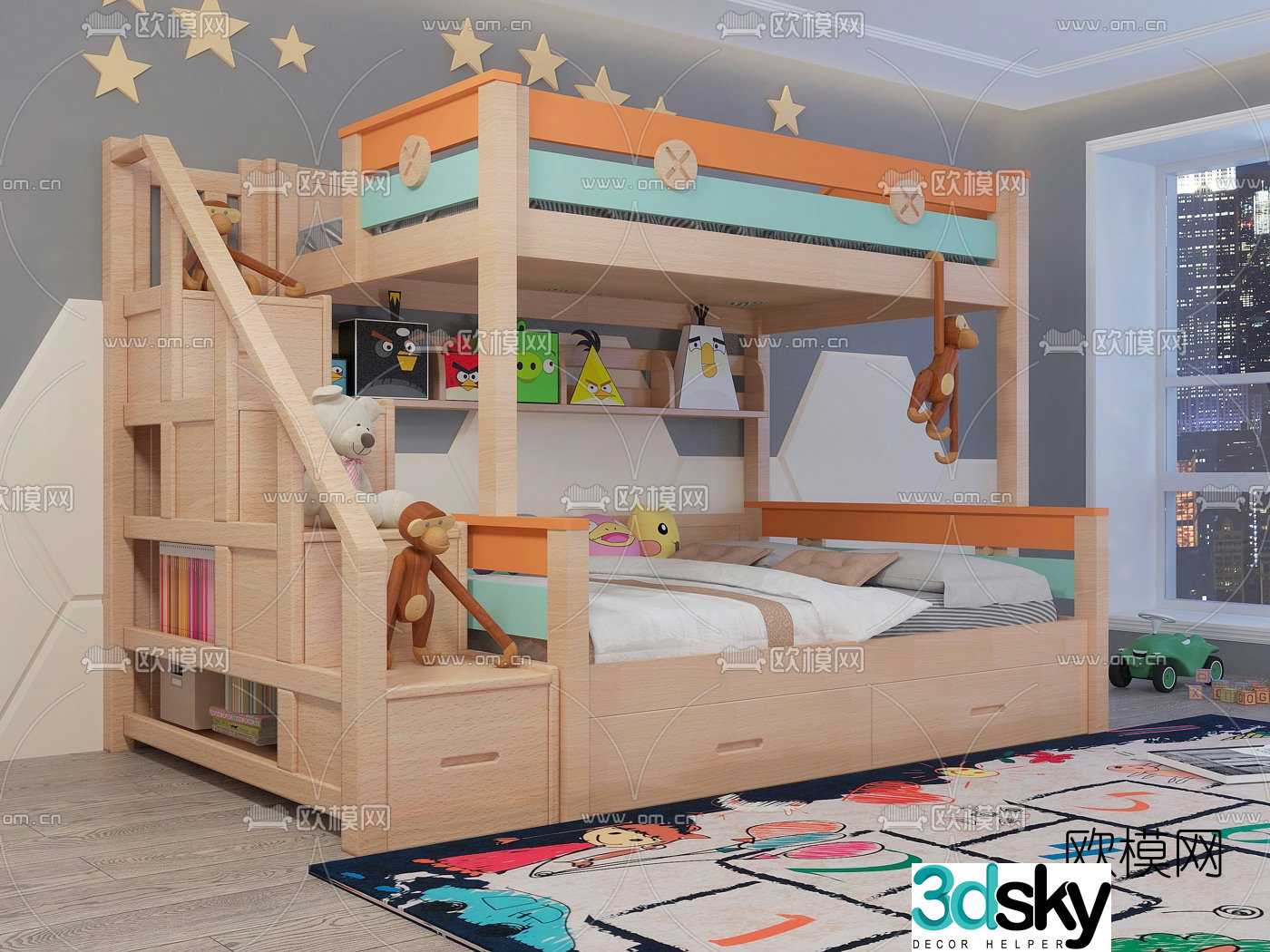 Modern children’s bed 3d model