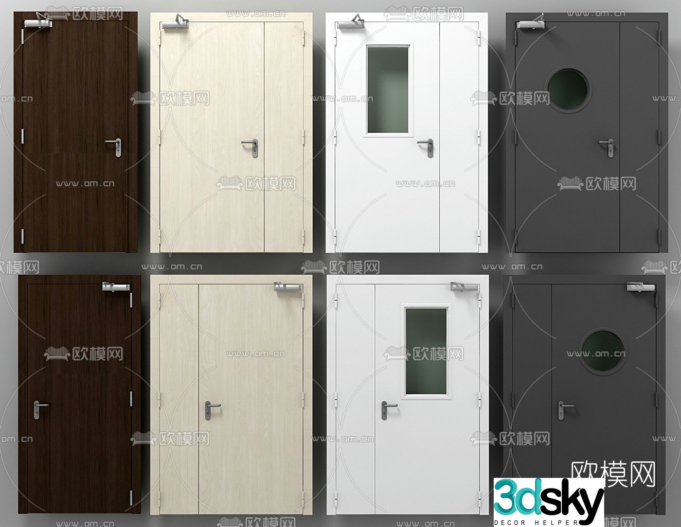 Modern fire door safety door 3d model