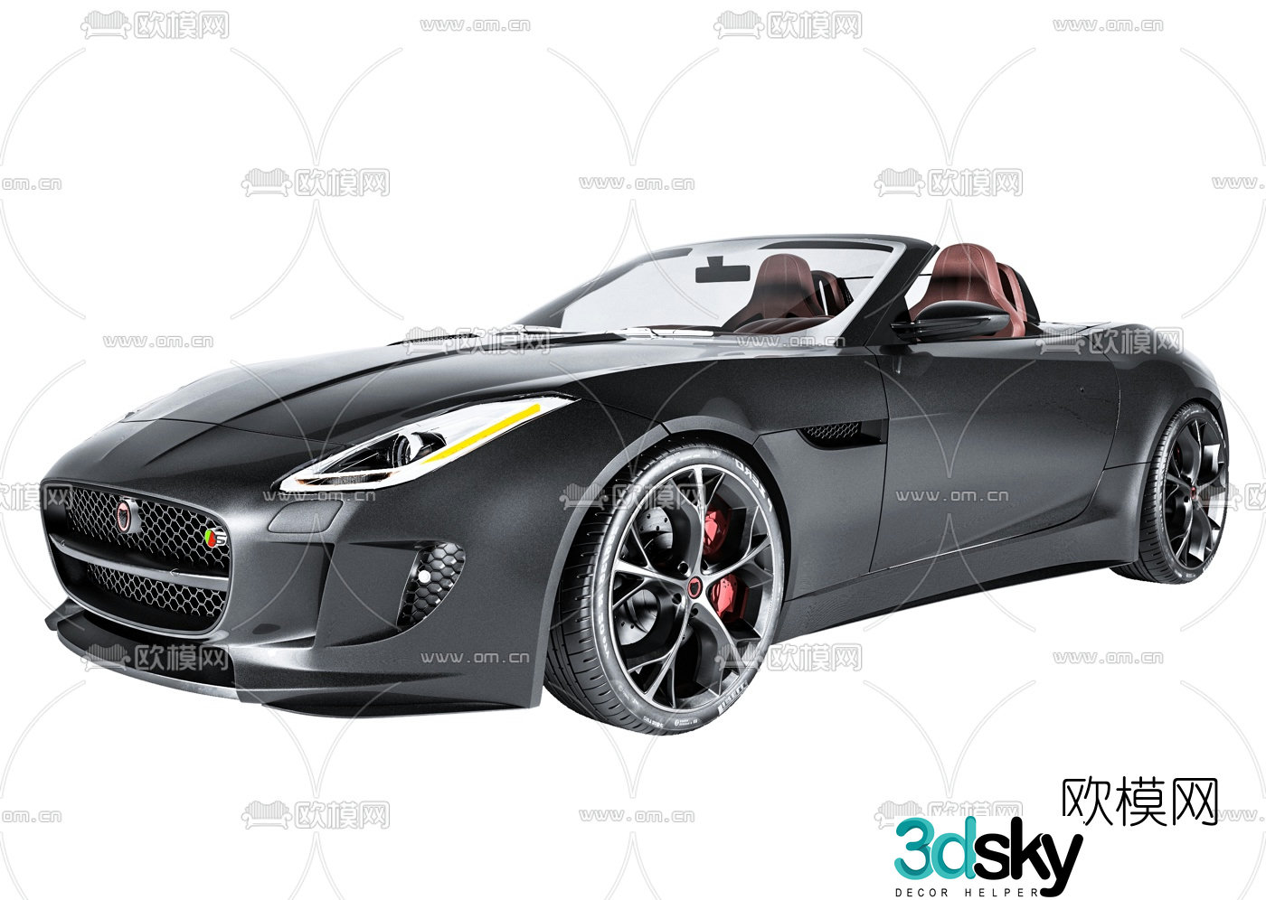 Modern Jaguar two-seater roadster 3d model