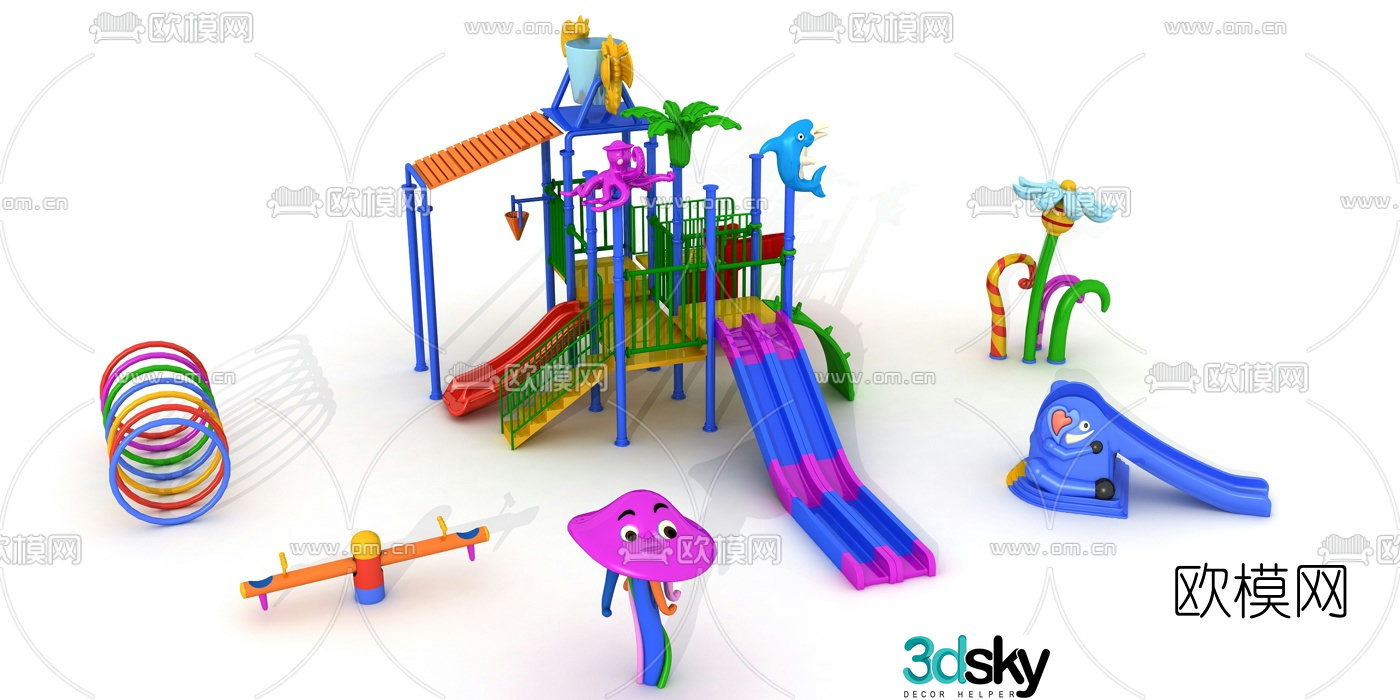 Modern slide amusement equipment 3d model