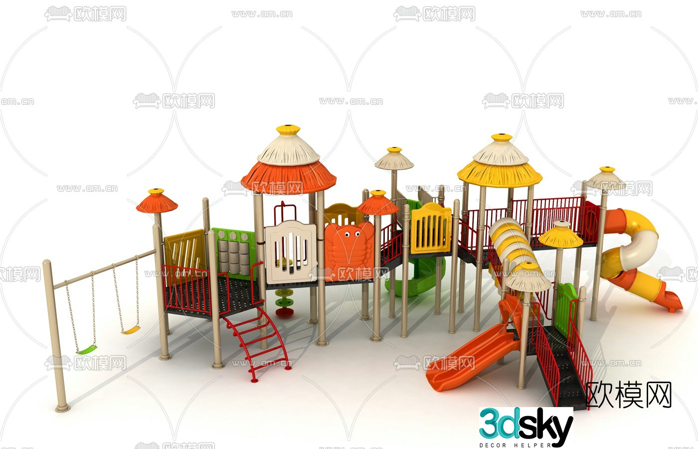 Modern outdoor children's slide 3d model