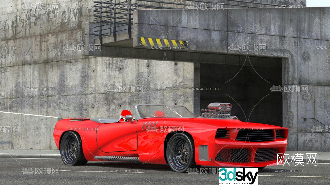 Modern retro car sports car 3d model