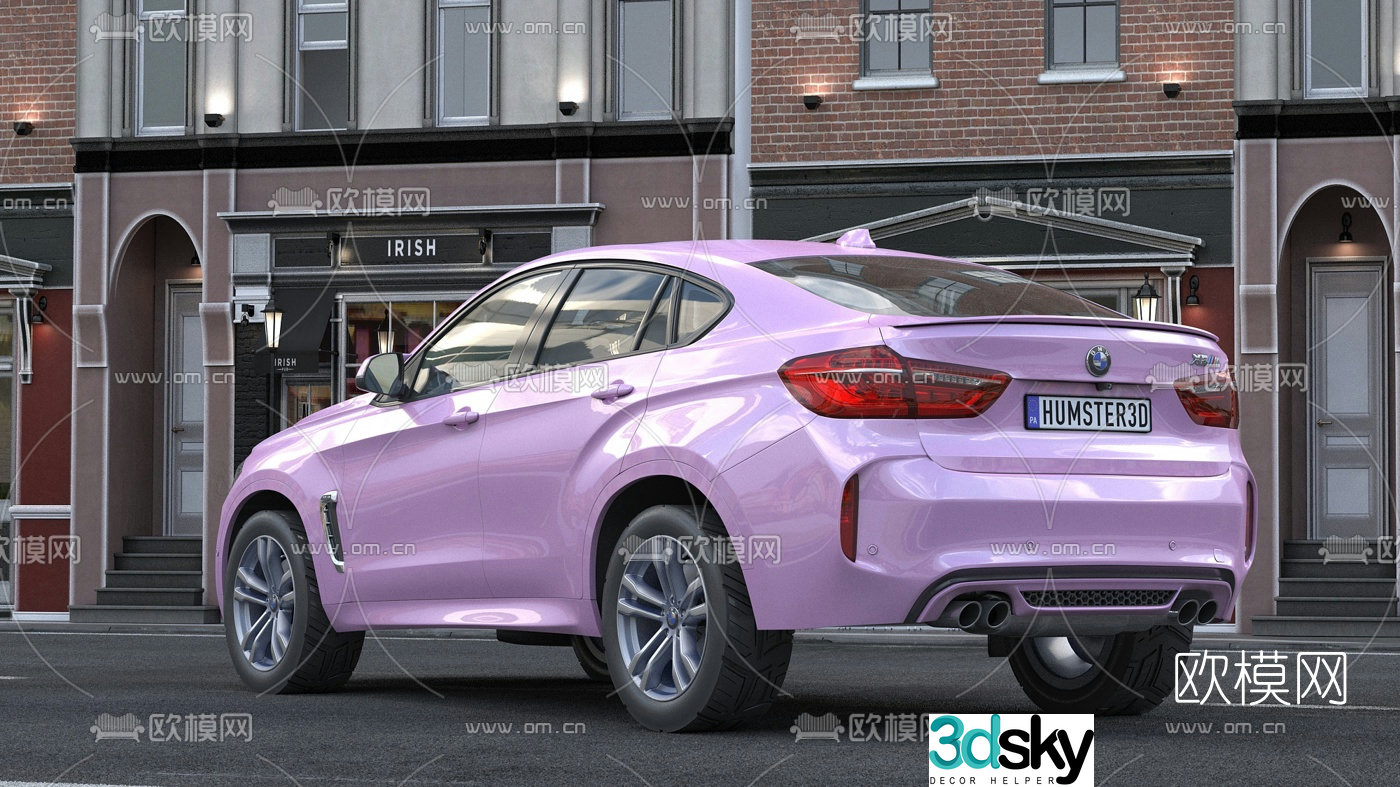 Modern pink BMW car 3d model