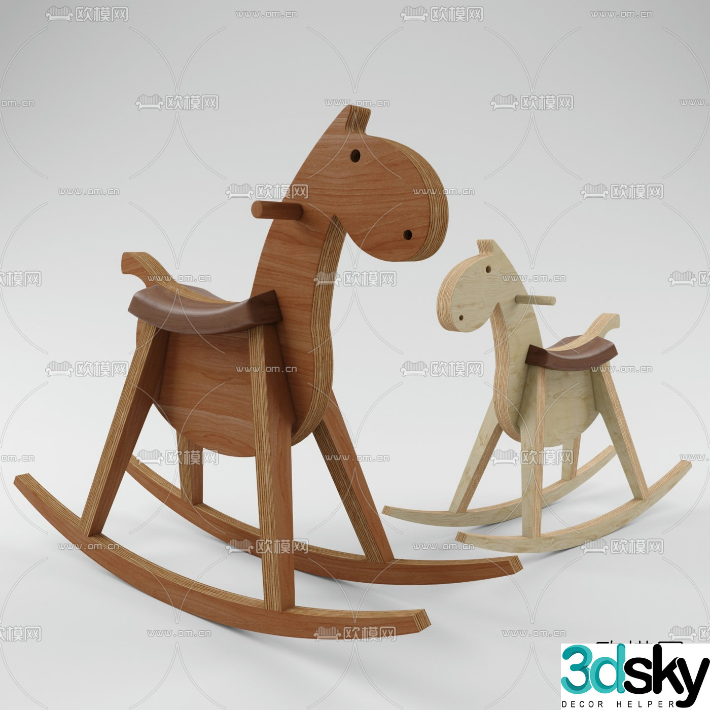 Modern children’s wooden horse 3d model