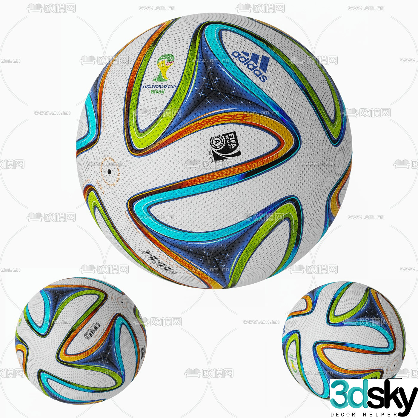 Modern Rio Olympics custom football 3d model