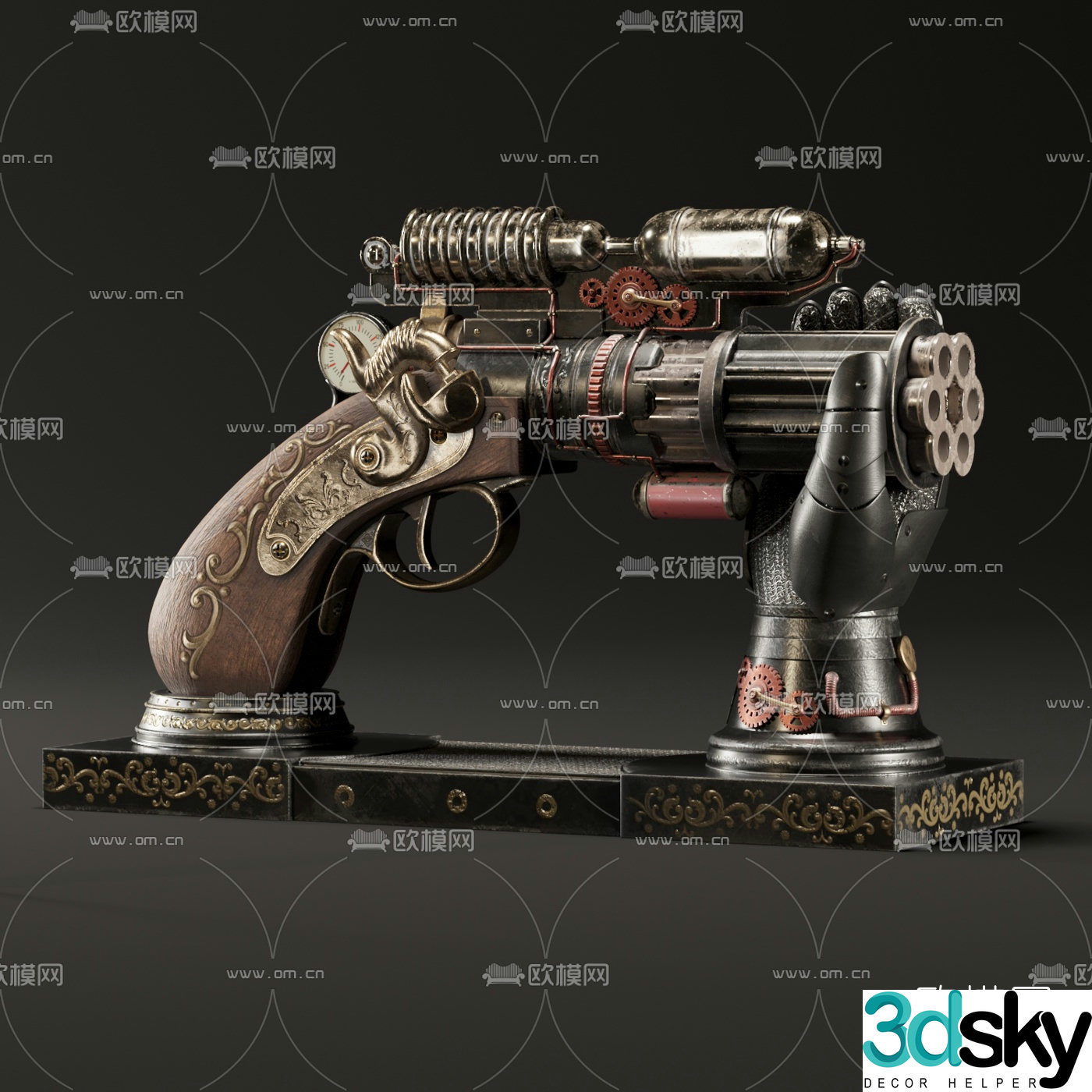 European retro pistol 3d model