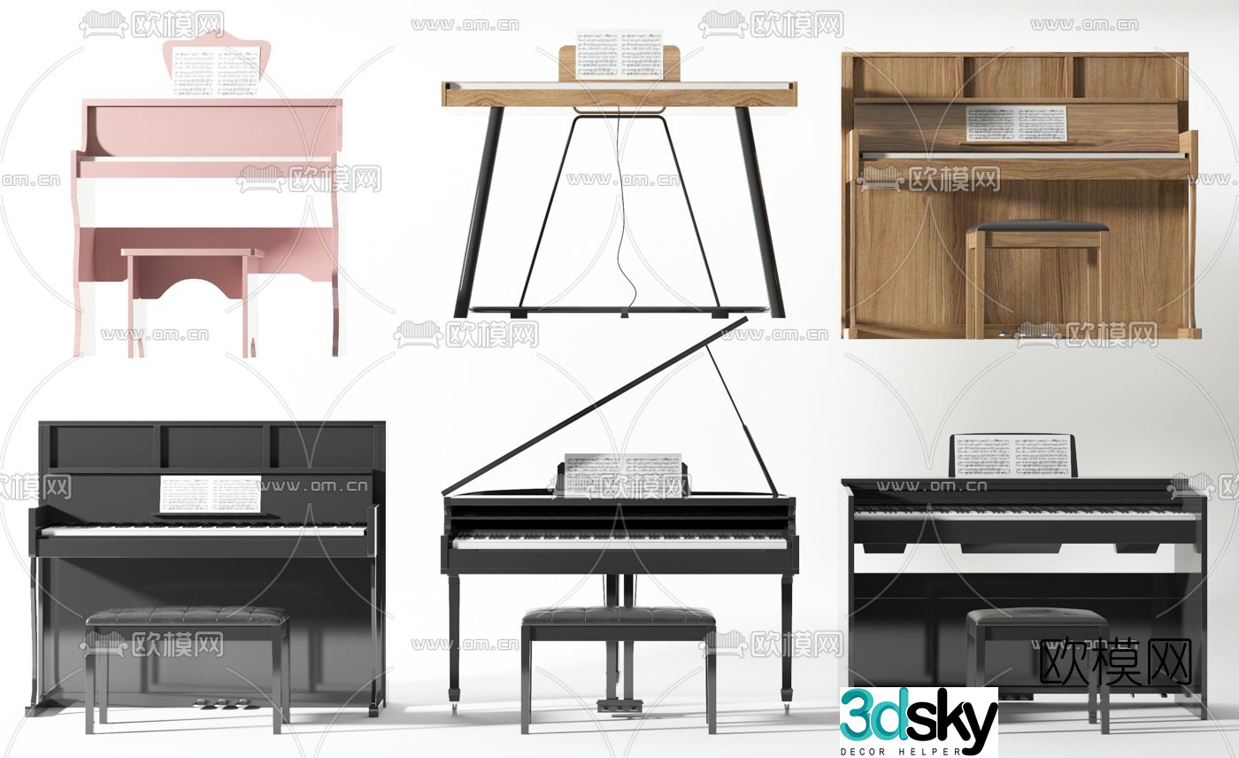 modern piano 3d model