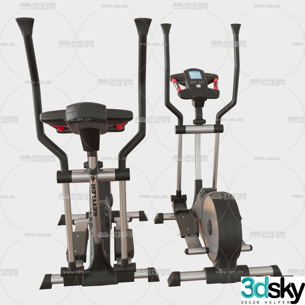 Modern bicycle fitness equipment 3d model