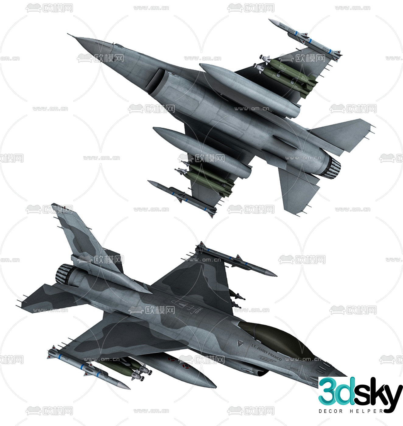 Modern fighter aircraft model toy 3d model