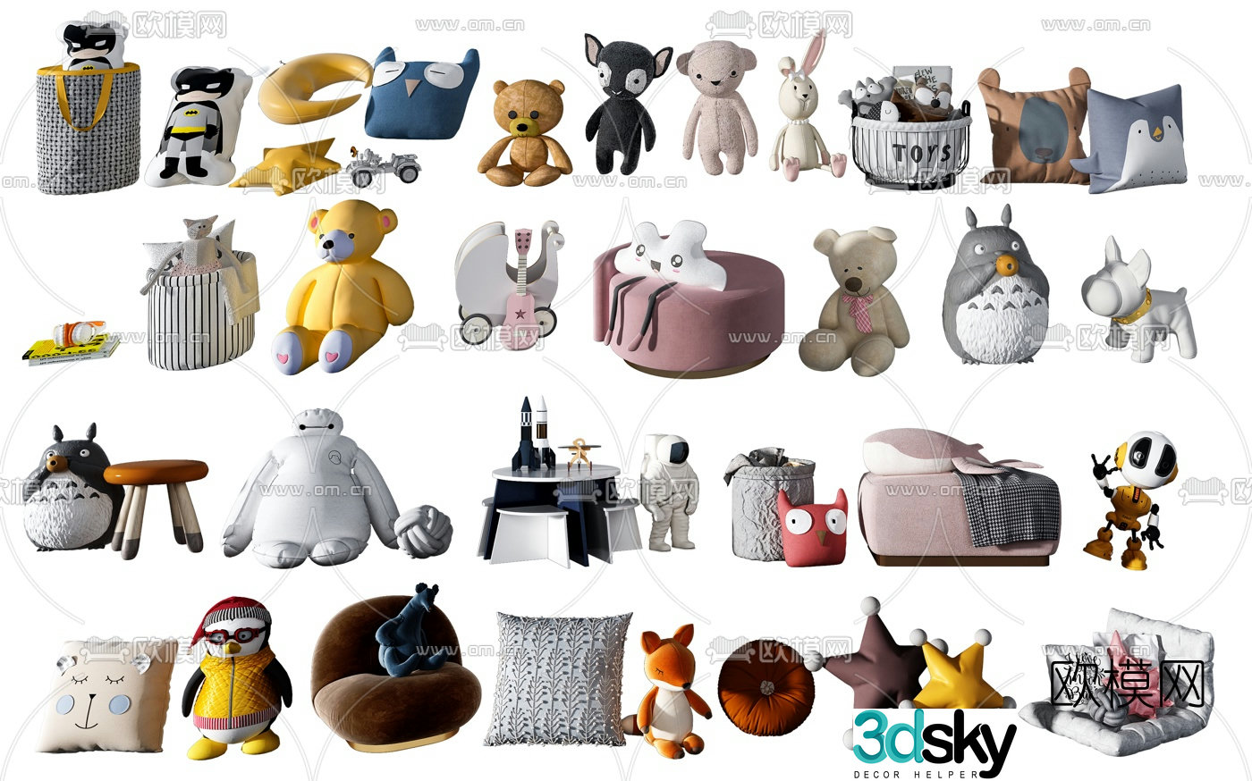 Modern children’s doll combination 3d model