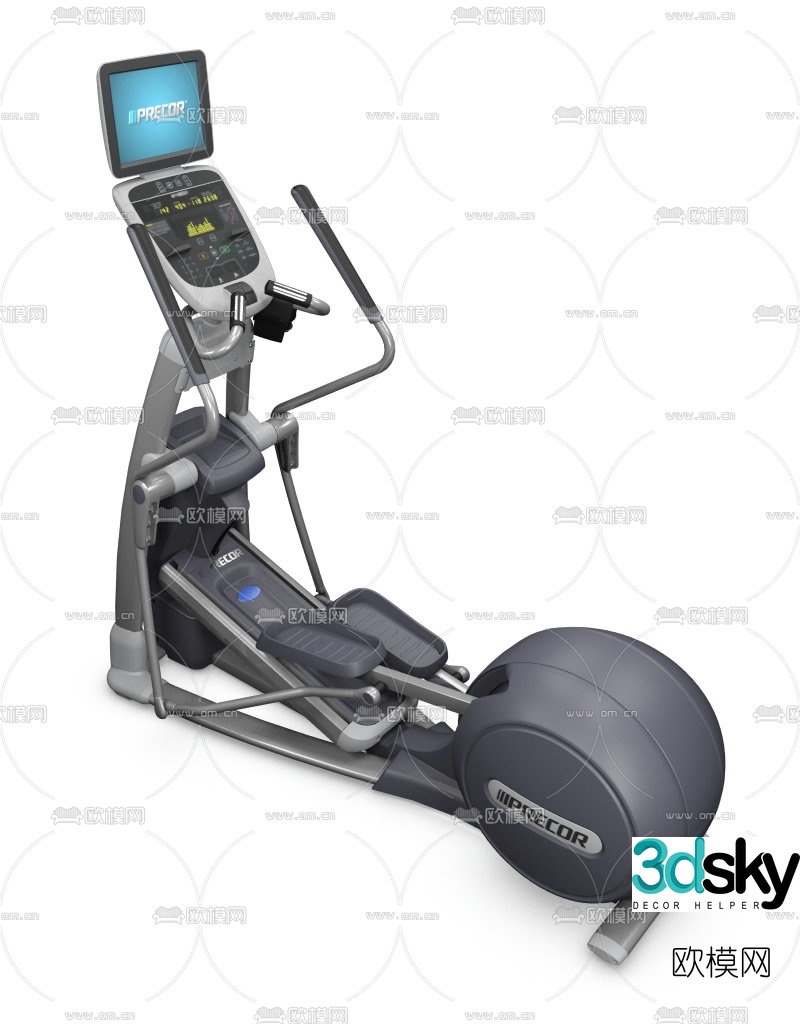 Modern elliptical machine fitness equipment 3d model